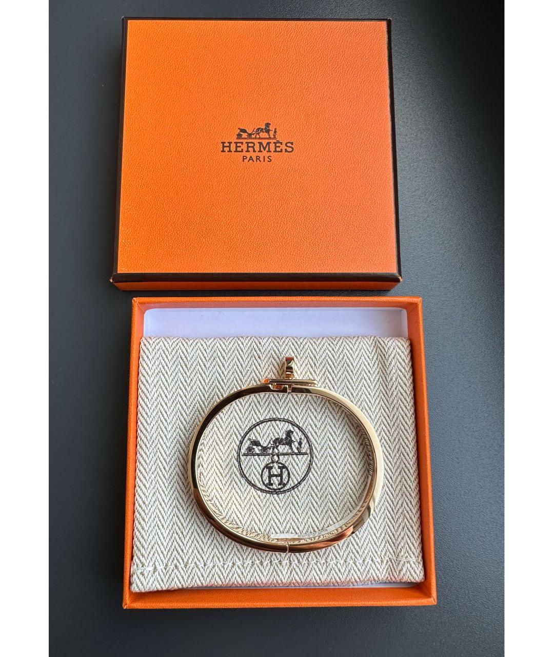 HERMES Бежевый металлический браслет, фото 5