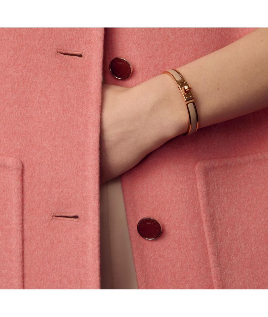 HERMES Бежевый металлический браслет, фото 3