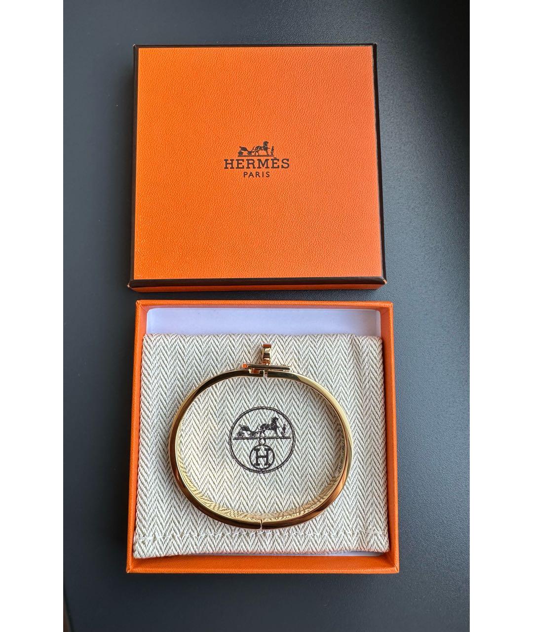 HERMES Черный металлический браслет, фото 5