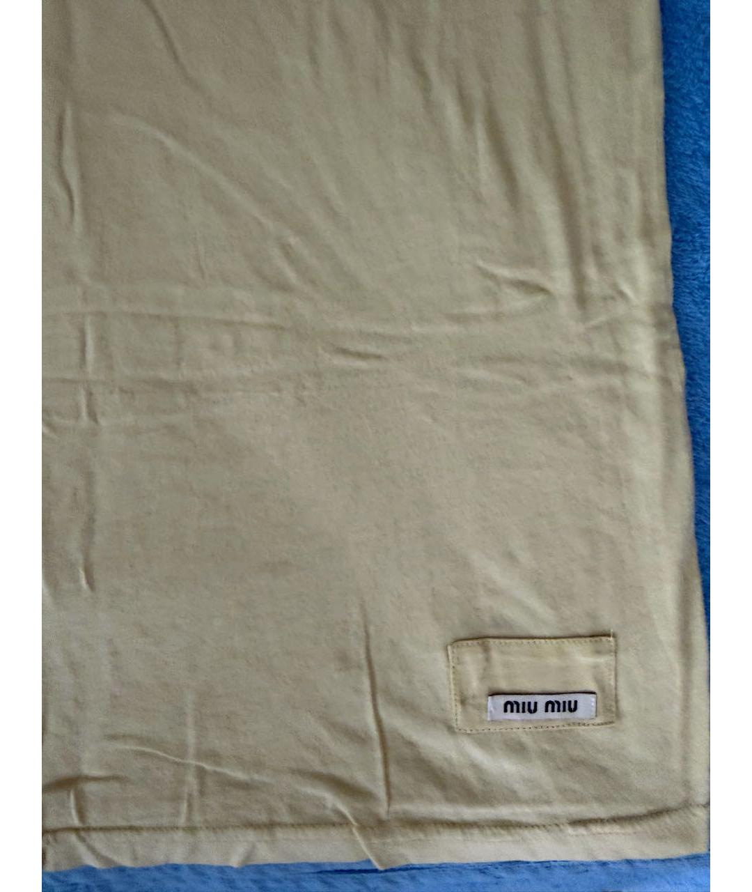 MIU MIU Горчичная хлопковая майка, фото 2