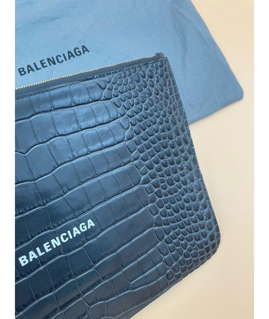 BALENCIAGA Антрацитовая кожаная папка для документов, фото 3