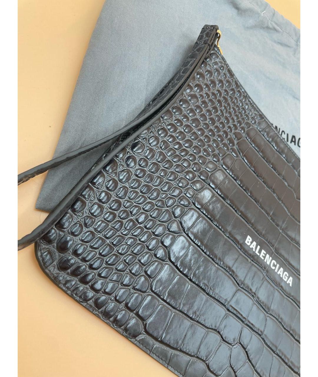 BALENCIAGA Антрацитовая кожаная папка для документов, фото 5