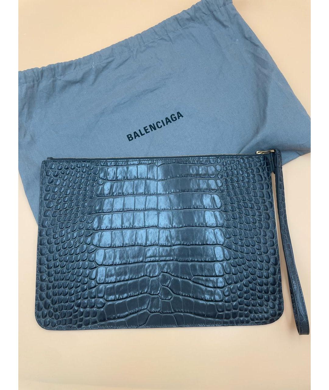 BALENCIAGA Антрацитовая кожаная папка для документов, фото 2