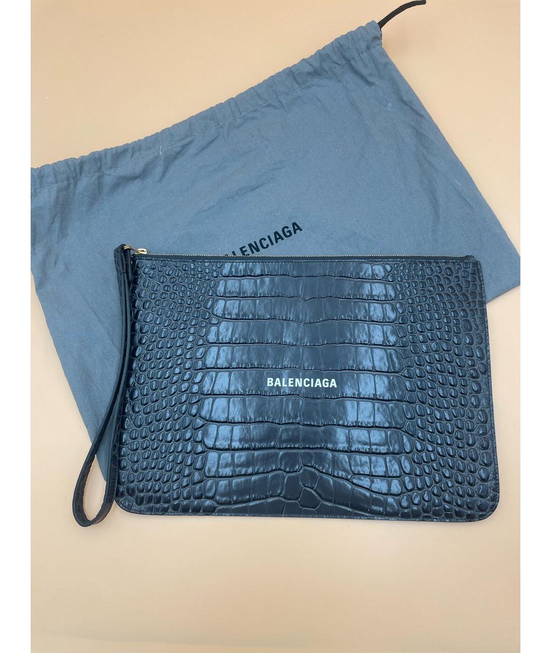 BALENCIAGA Антрацитовая кожаная папка для документов, фото 7