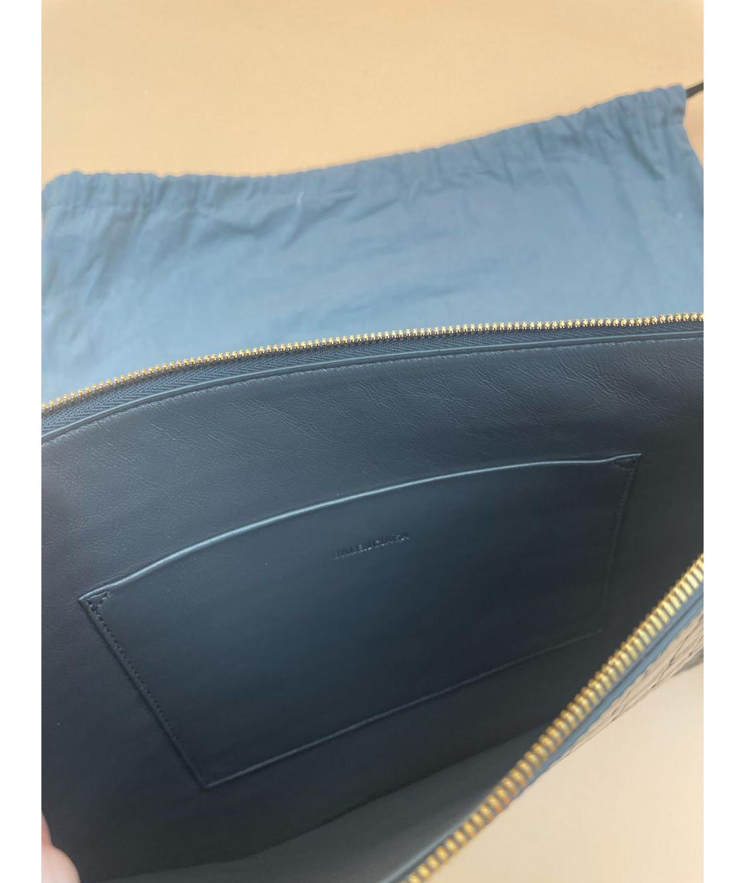 BALENCIAGA Антрацитовая кожаная папка для документов, фото 6