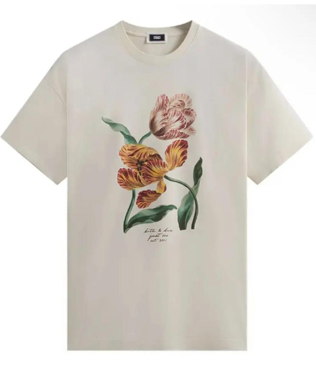 KITH Бежевая хлопковая футболка, фото 7