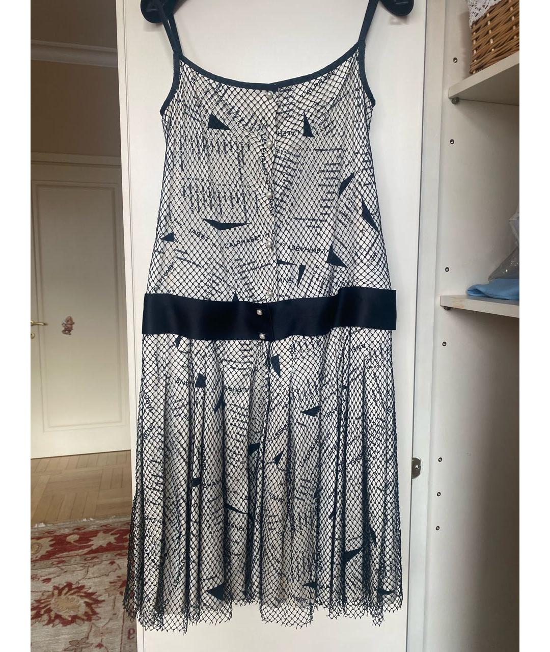 CHANEL Белое шелковое повседневное платье, фото 2