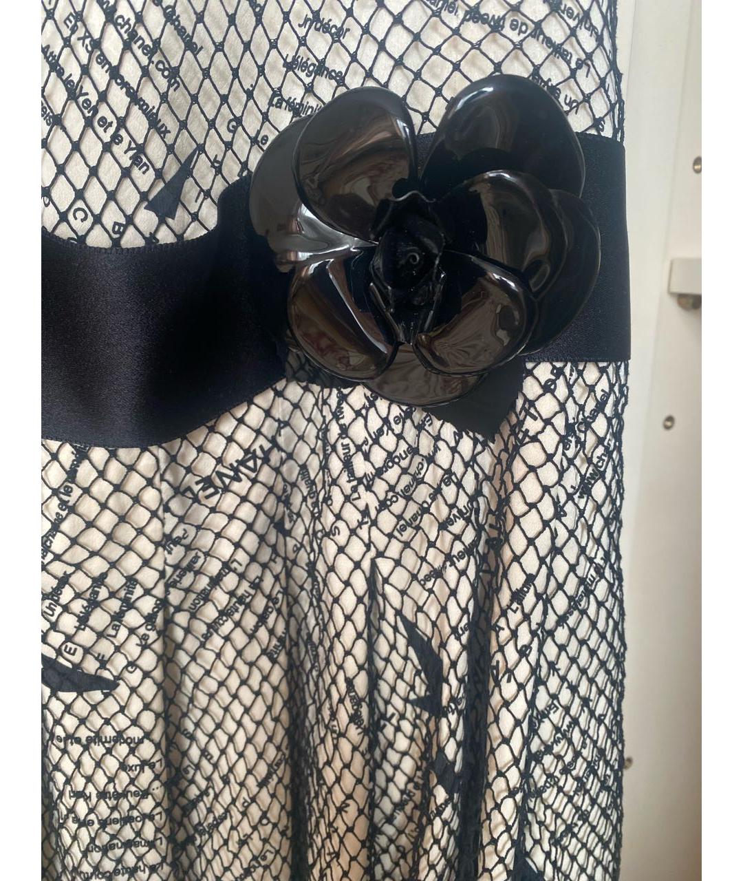 CHANEL Белое шелковое повседневное платье, фото 4