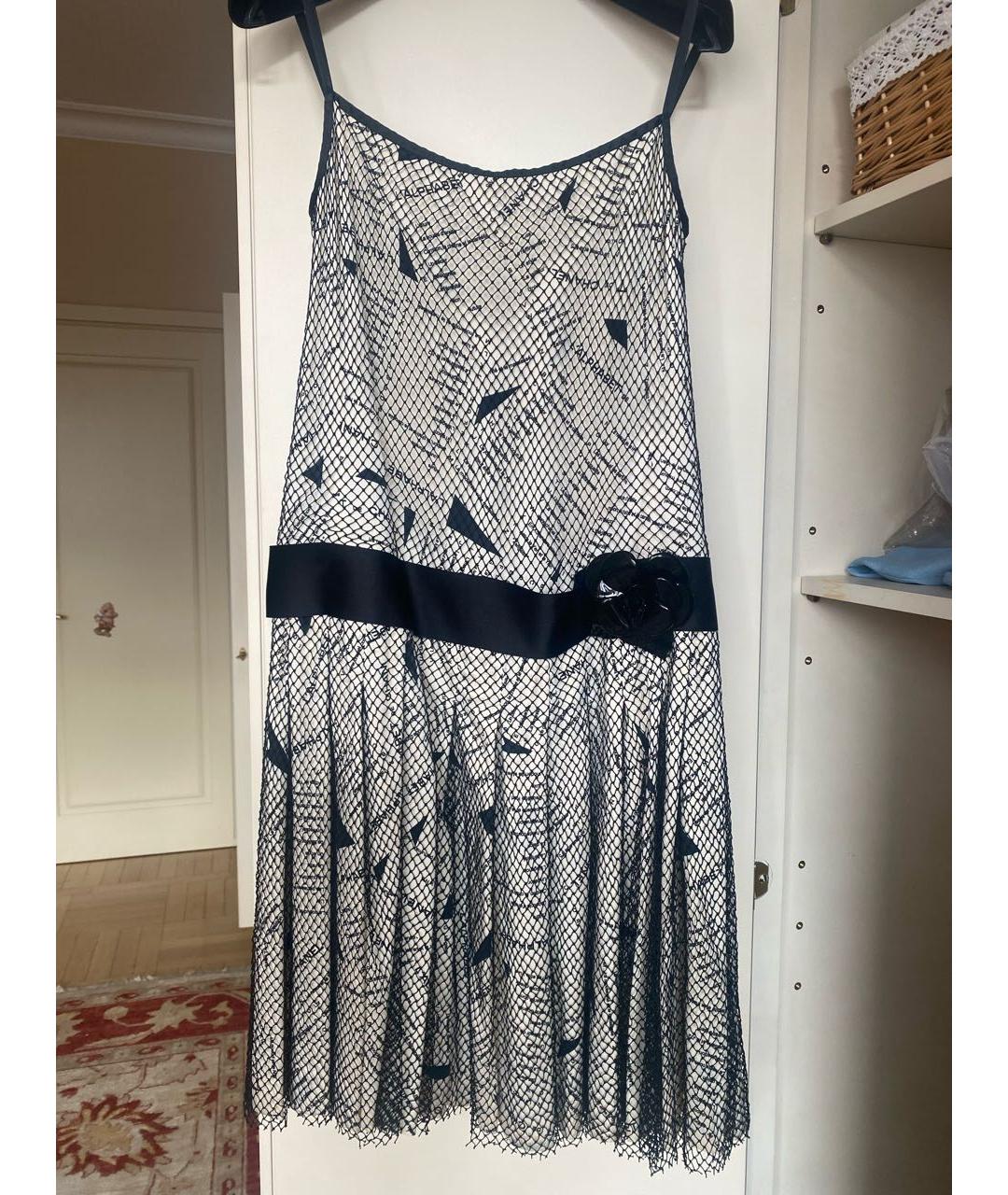 CHANEL Белое шелковое повседневное платье, фото 6