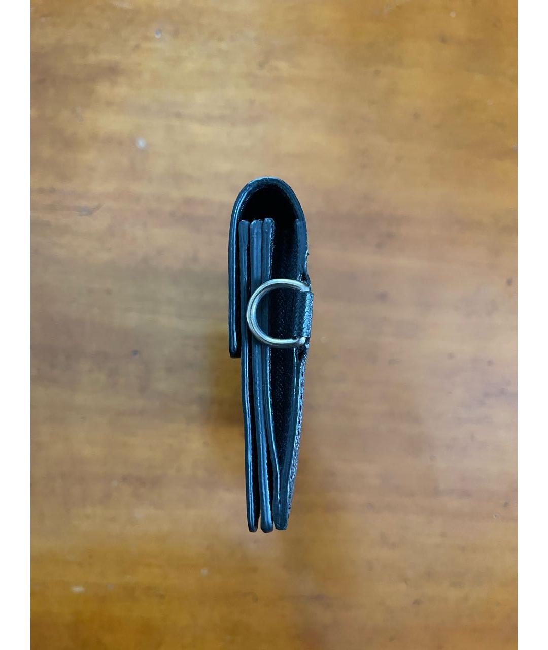 LOUIS VUITTON Черный кожаный кошелек, фото 4