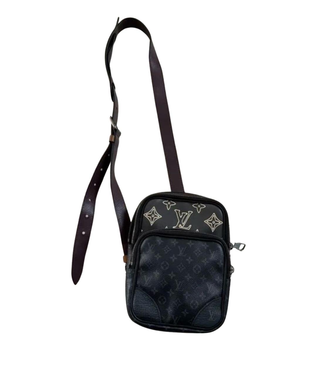 LOUIS VUITTON Черная кожаная сумка на плечо, фото 1