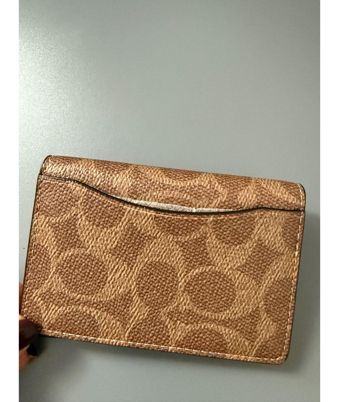 COACH Коричневый кожаный кардхолдер, фото 4