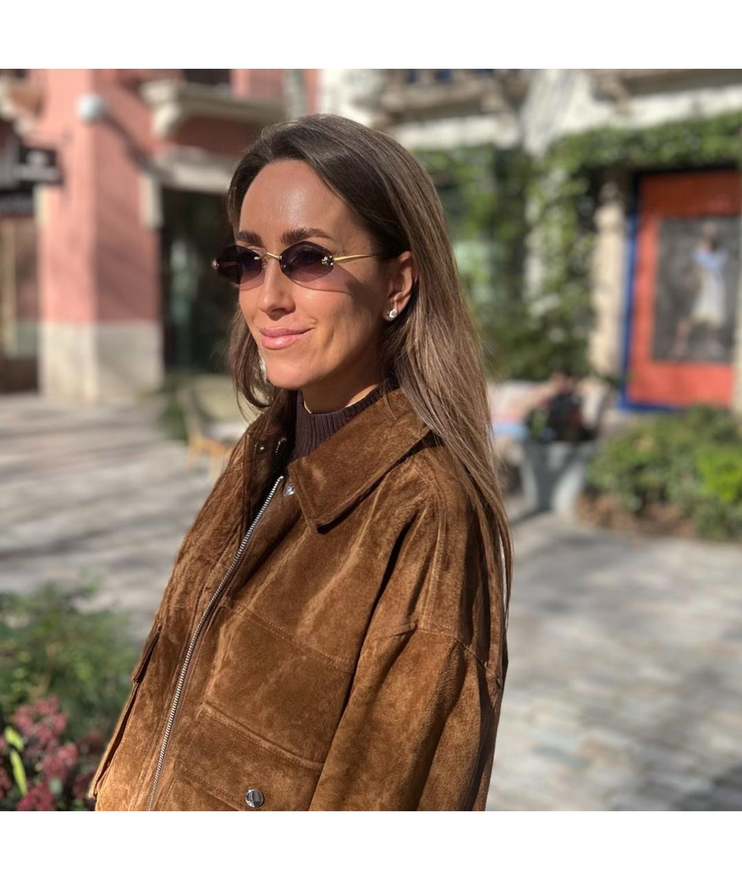 CARTIER Фиолетовые металлические солнцезащитные очки, фото 7