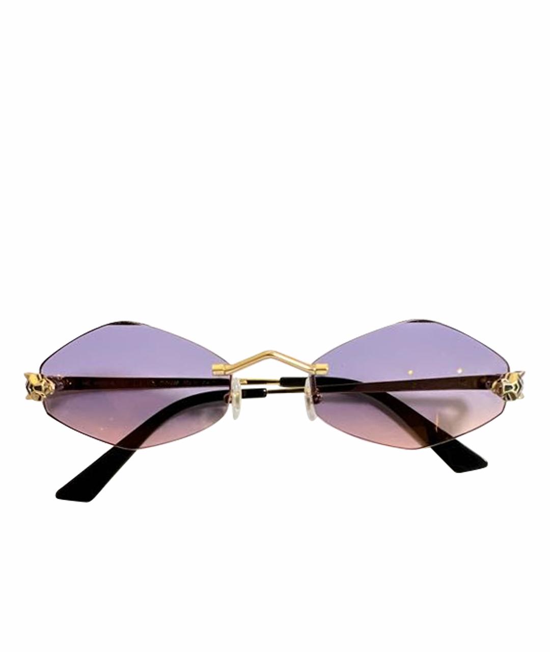 CARTIER Фиолетовые металлические солнцезащитные очки, фото 1
