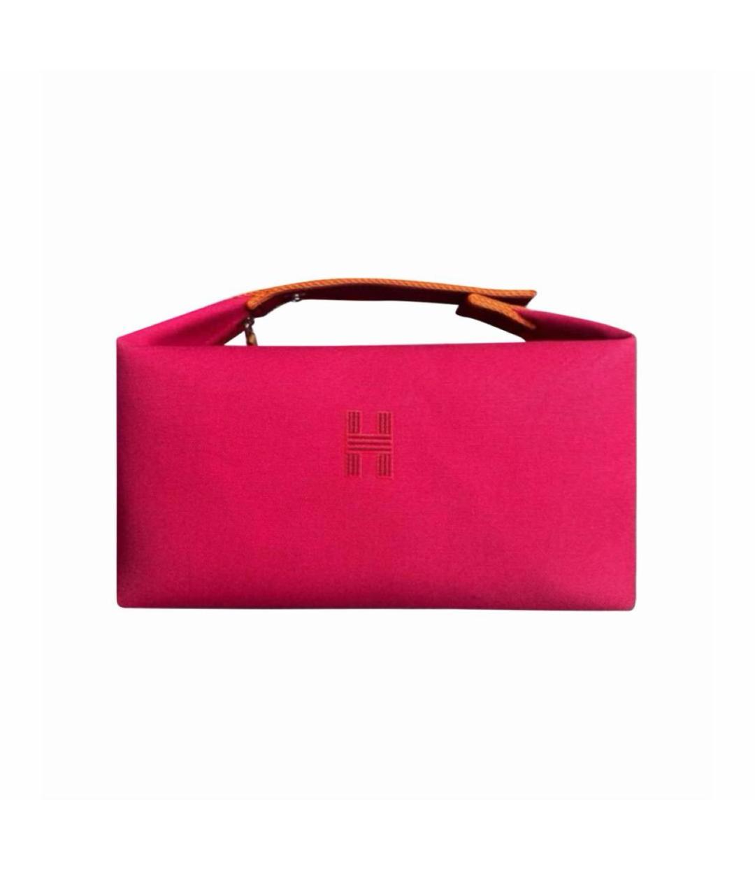 HERMES Розовая хлопковая косметичка, фото 3