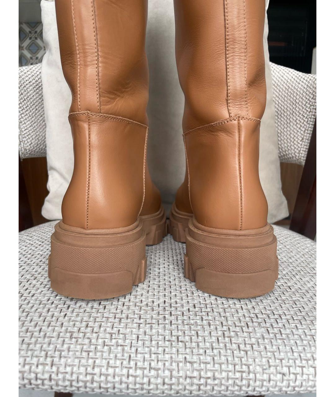 GIA COUTURE Коричневые кожаные сапоги, фото 4