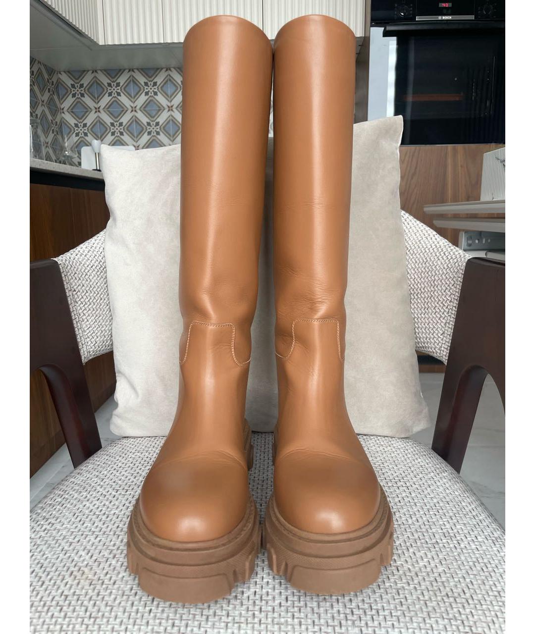 GIA COUTURE Коричневые кожаные сапоги, фото 2