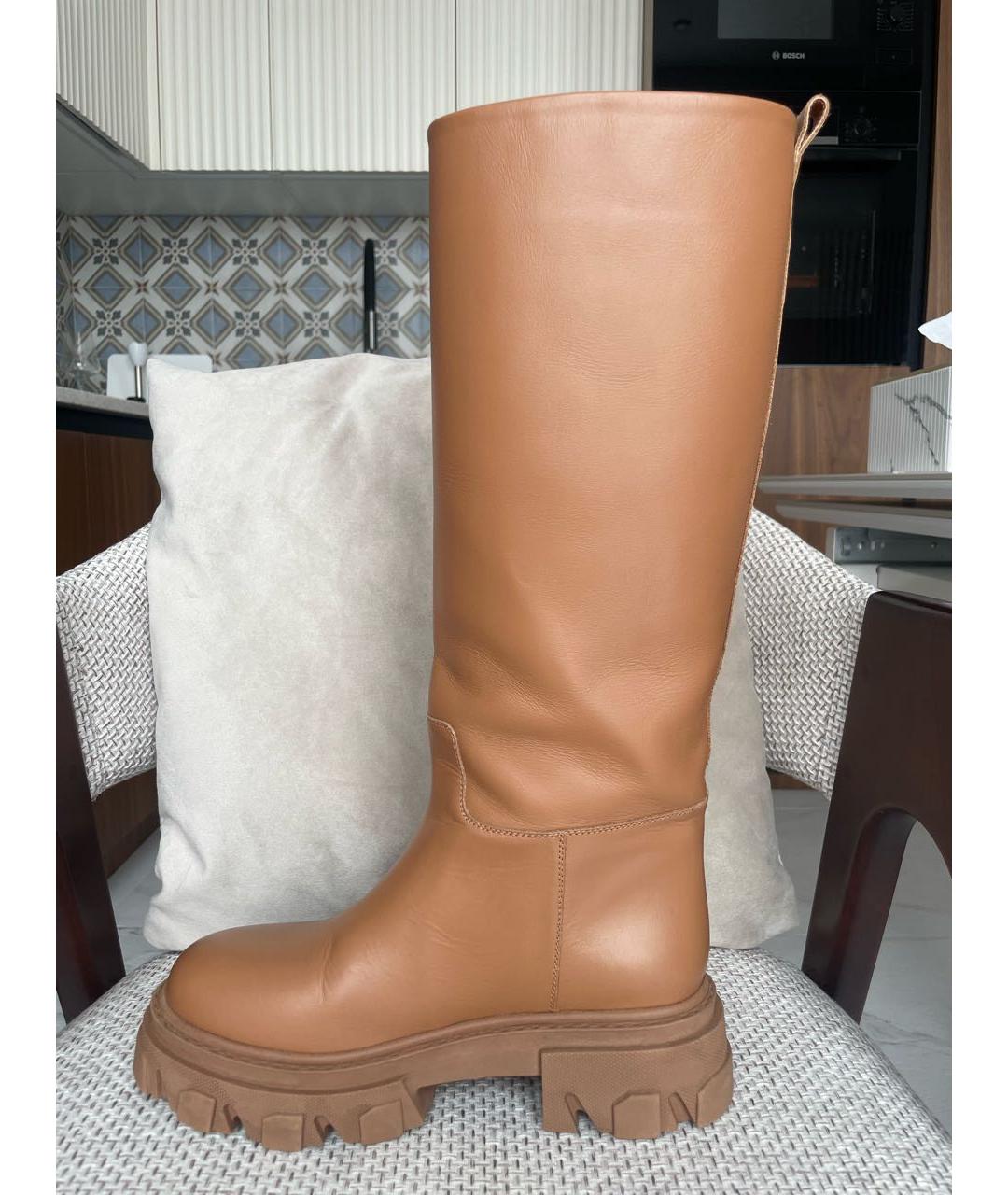 GIA COUTURE Коричневые кожаные сапоги, фото 8