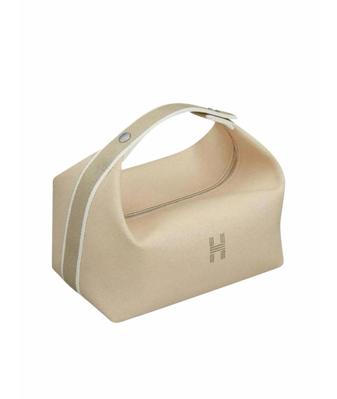 HERMES Бежевая хлопковая косметичка, фото 1