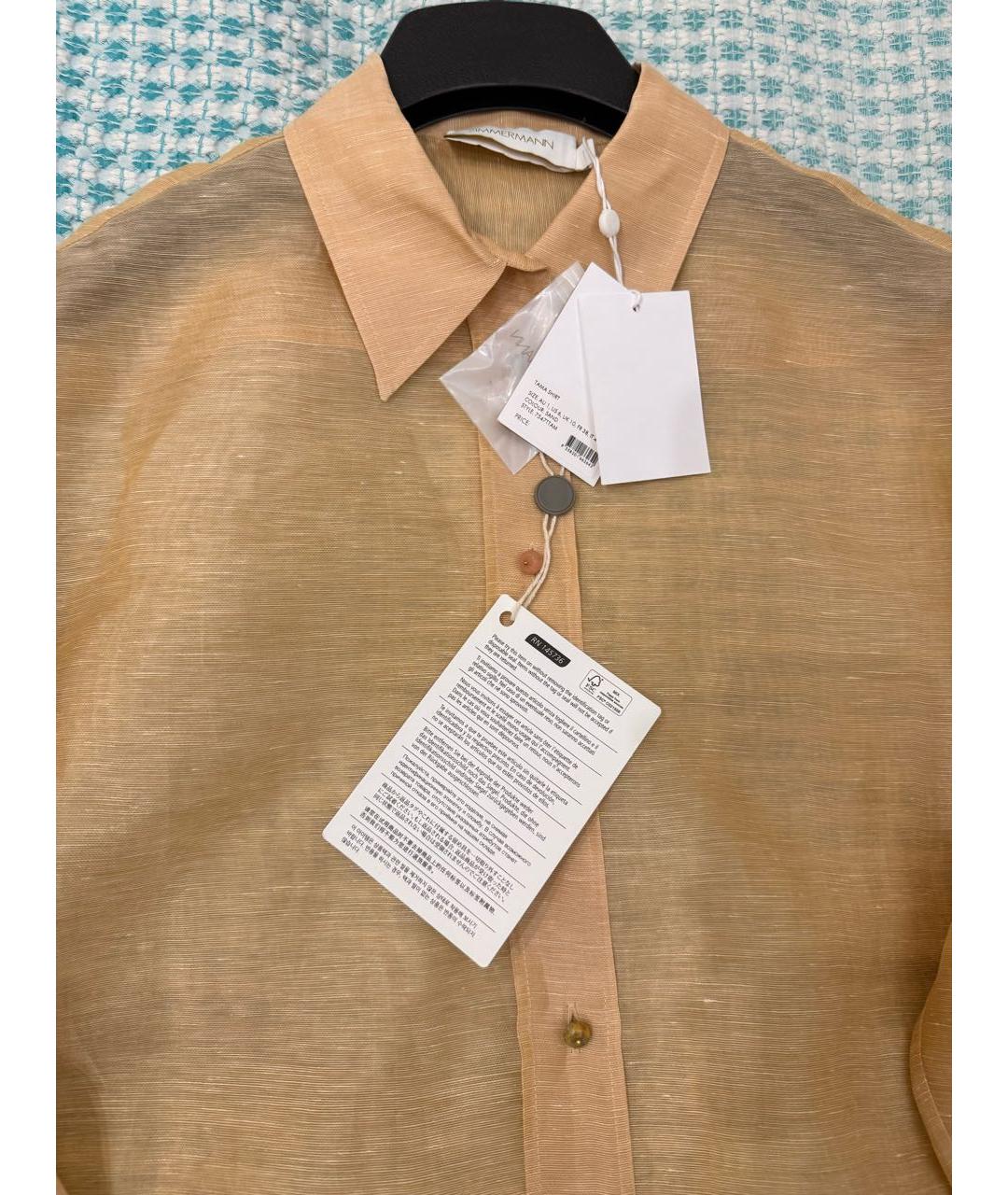 ZIMMERMANN Бежевая льняная блузы, фото 4