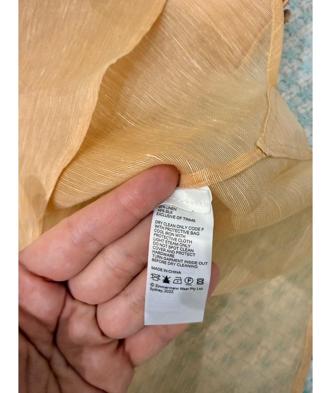 ZIMMERMANN Бежевая льняная блузы, фото 5