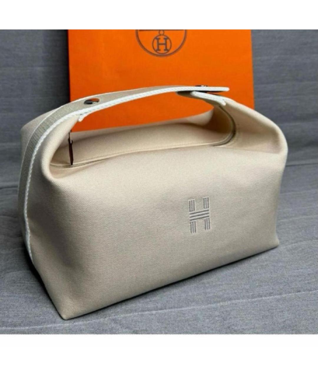 HERMES Белая хлопковая косметичка, фото 2