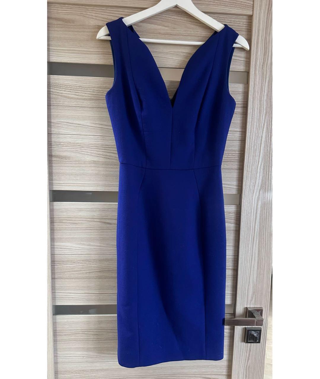 CHRISTIAN DIOR Синее шерстяное коктейльное платье, фото 7