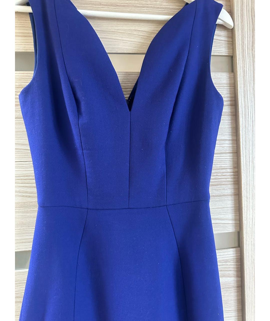 CHRISTIAN DIOR Синее шерстяное коктейльное платье, фото 2