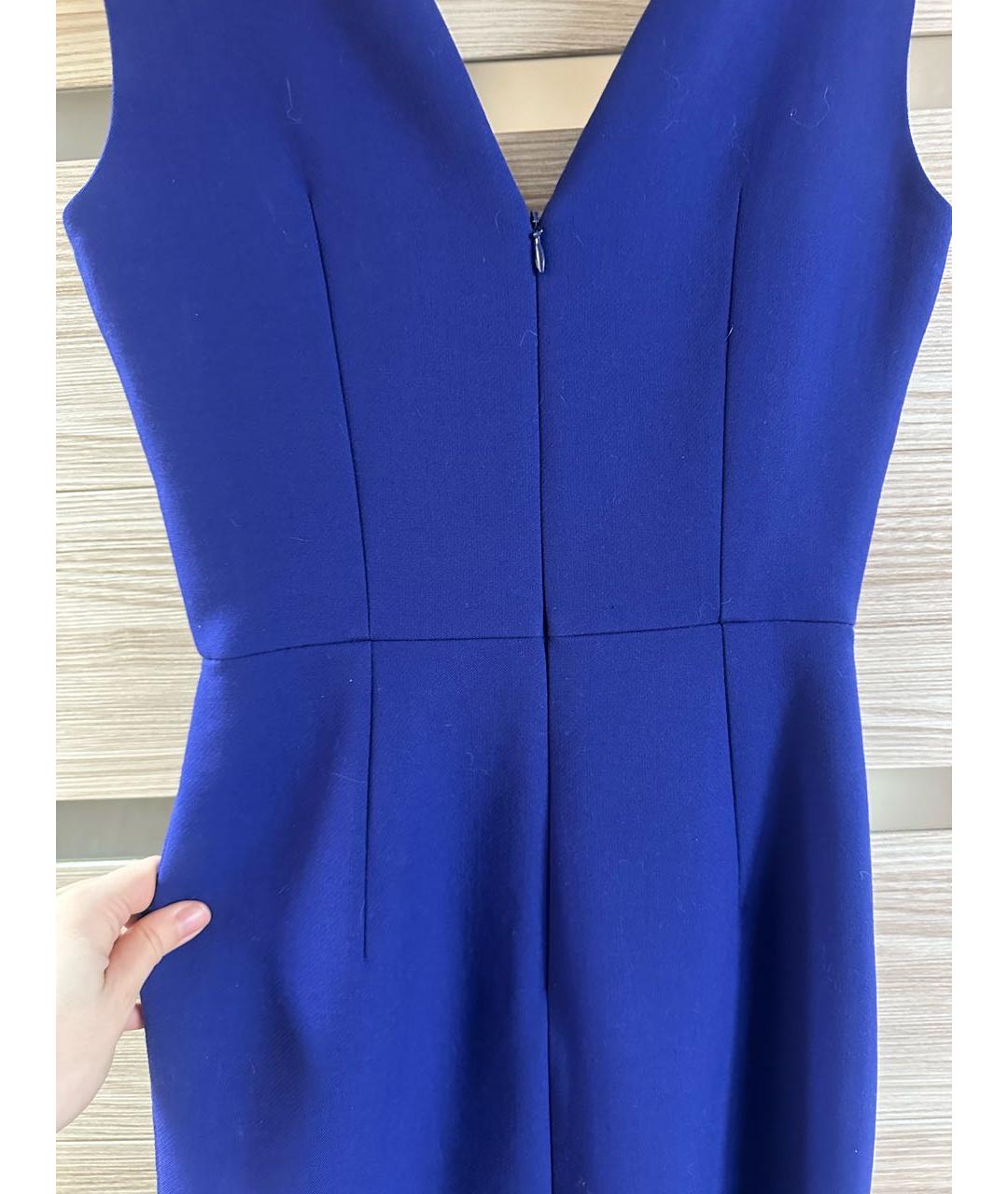 CHRISTIAN DIOR Синее шерстяное коктейльное платье, фото 5