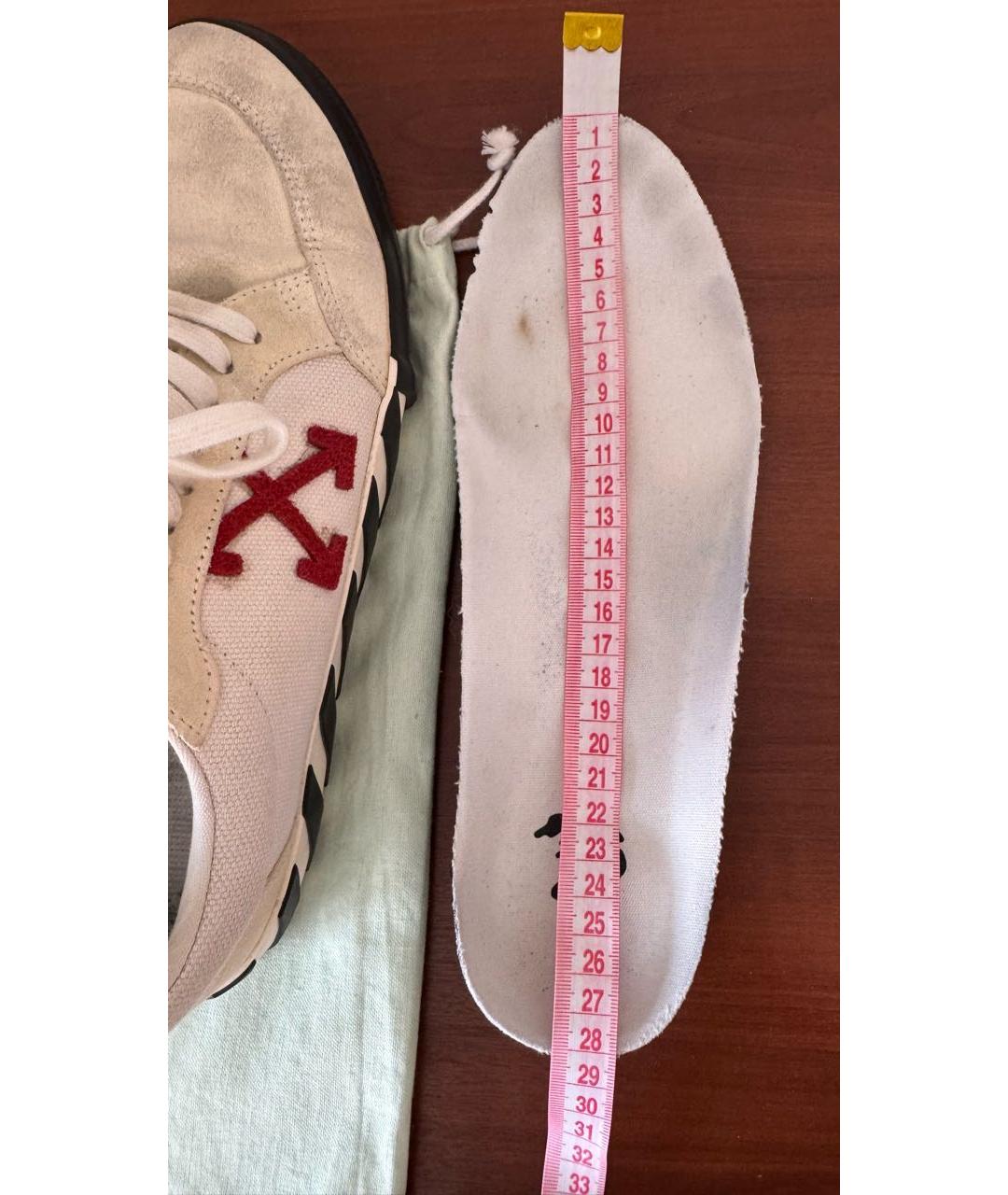 OFF-WHITE Белые замшевые низкие кроссовки / кеды, фото 6