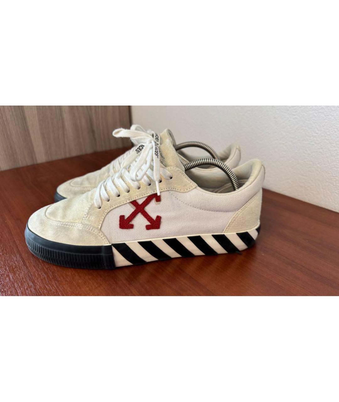 OFF-WHITE Белые замшевые низкие кроссовки / кеды, фото 5