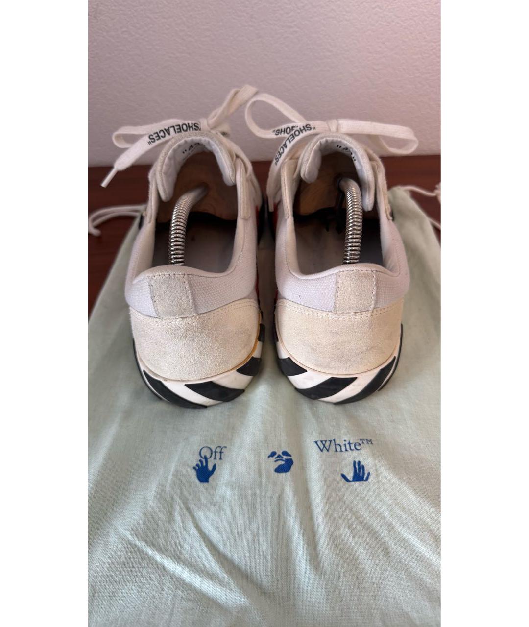 OFF-WHITE Белые замшевые низкие кроссовки / кеды, фото 4