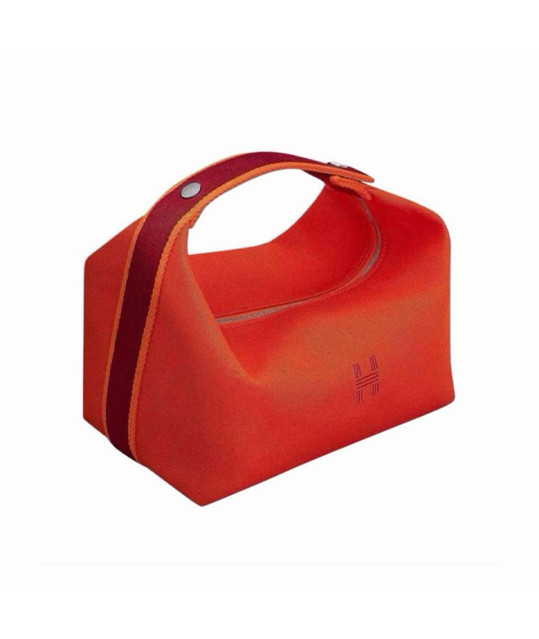 HERMES Оранжевая хлопковая косметичка, фото 1