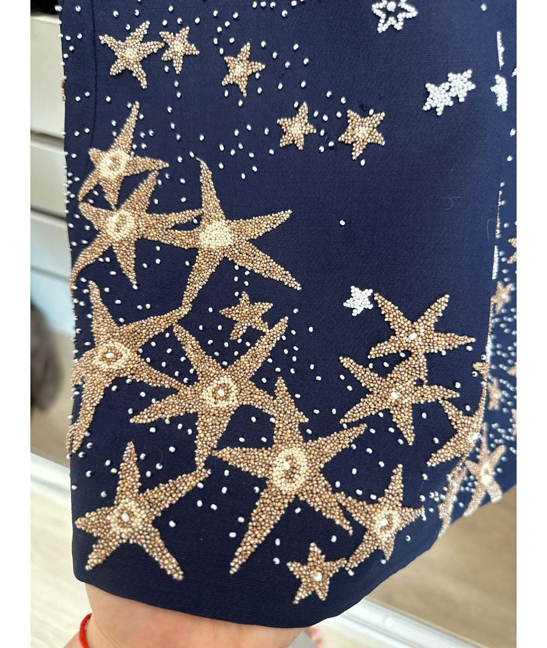 VALENTINO Темно-синее шерстяное вечернее платье, фото 3