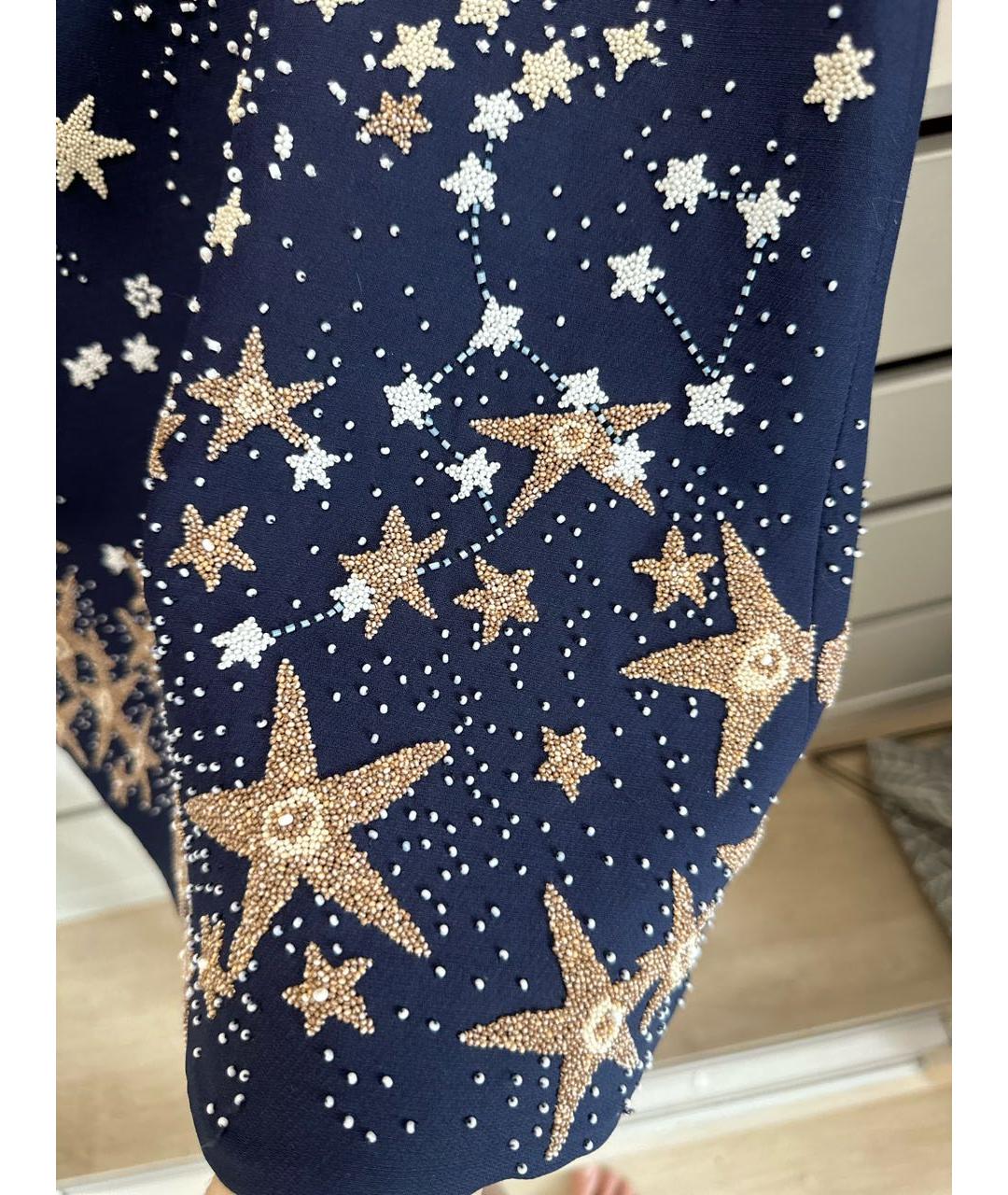 VALENTINO Темно-синее шерстяное вечернее платье, фото 4