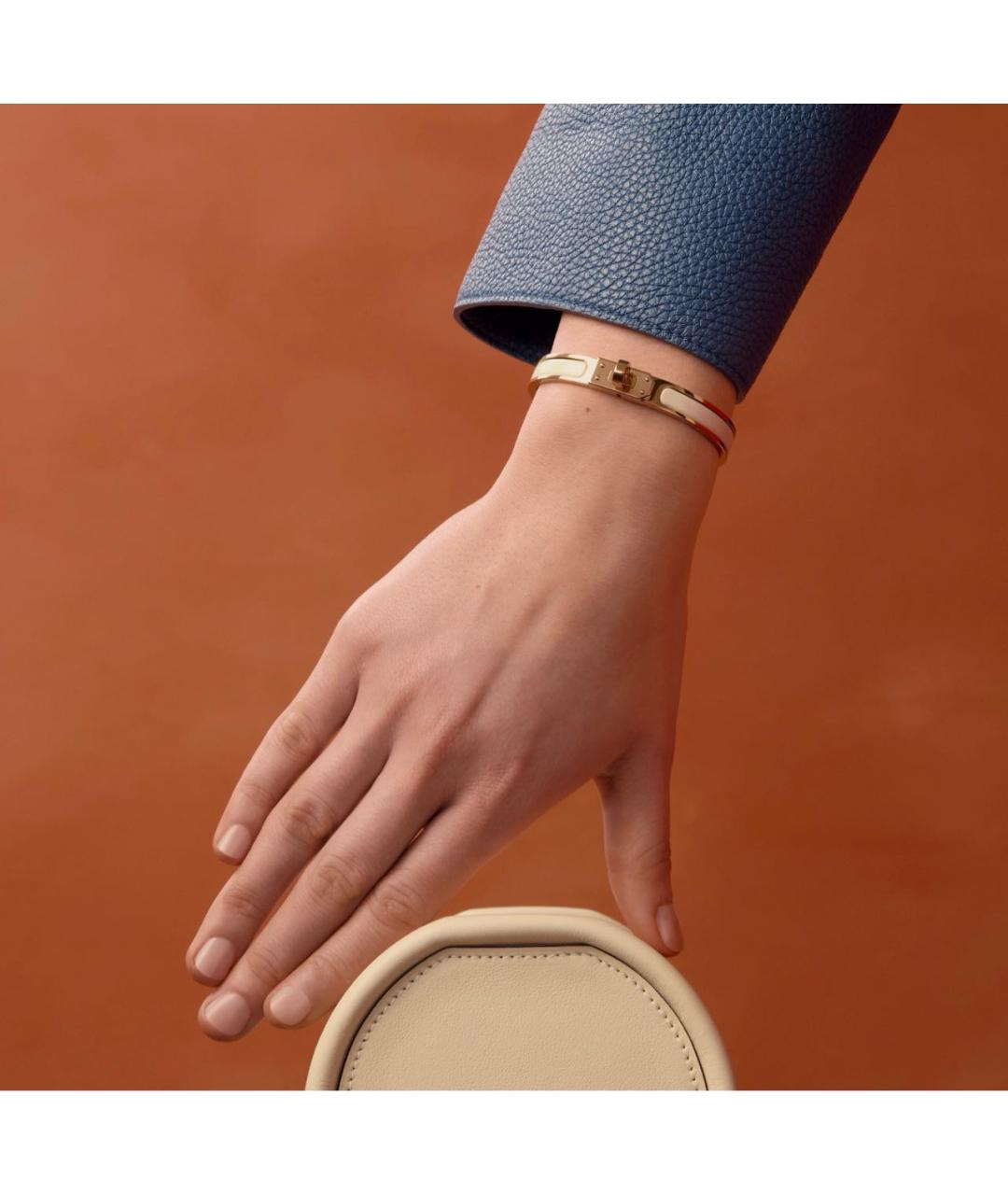 HERMES Белый металлический браслет, фото 3