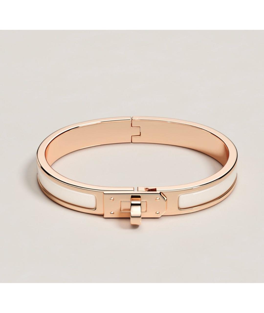 HERMES Белый металлический браслет, фото 6