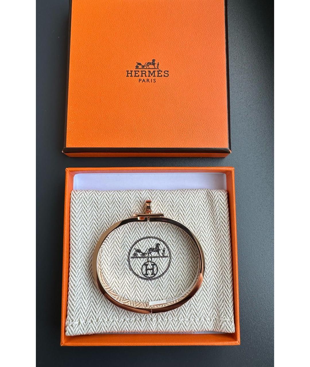 HERMES Белый металлический браслет, фото 5