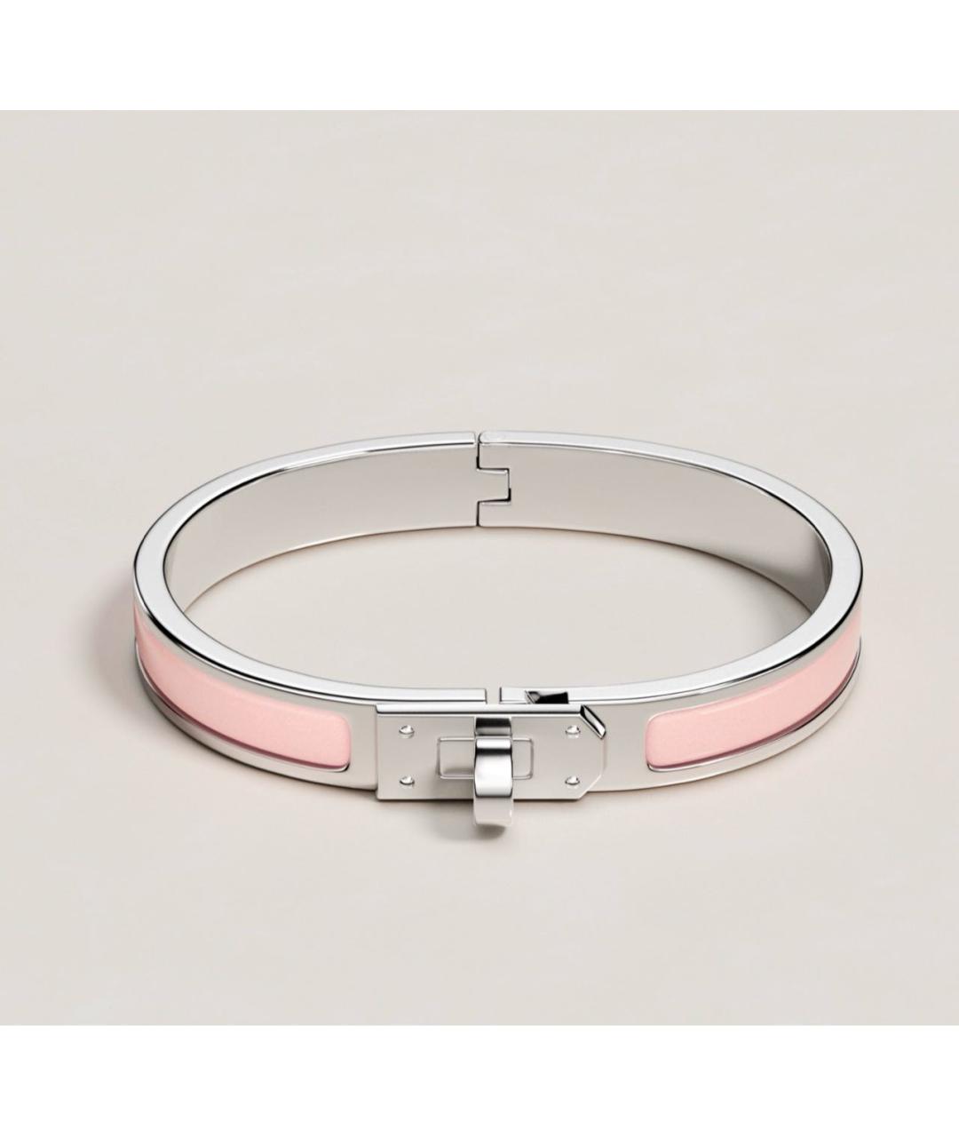 HERMES Розовый металлический браслет, фото 6