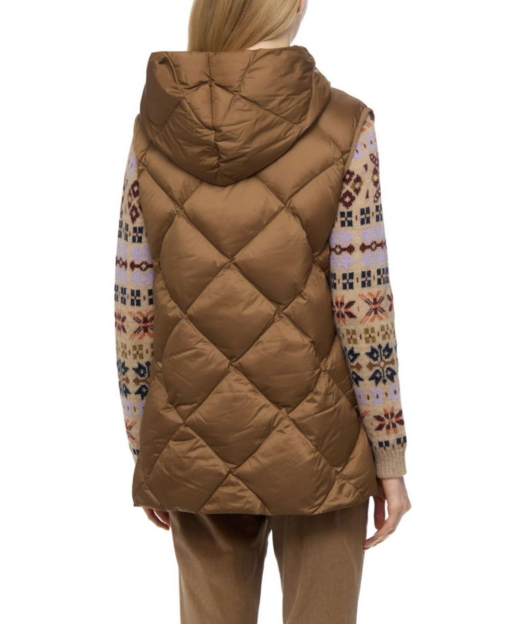 WEEKEND MAX MARA Коричневый полиэстеровый жилет, фото 8