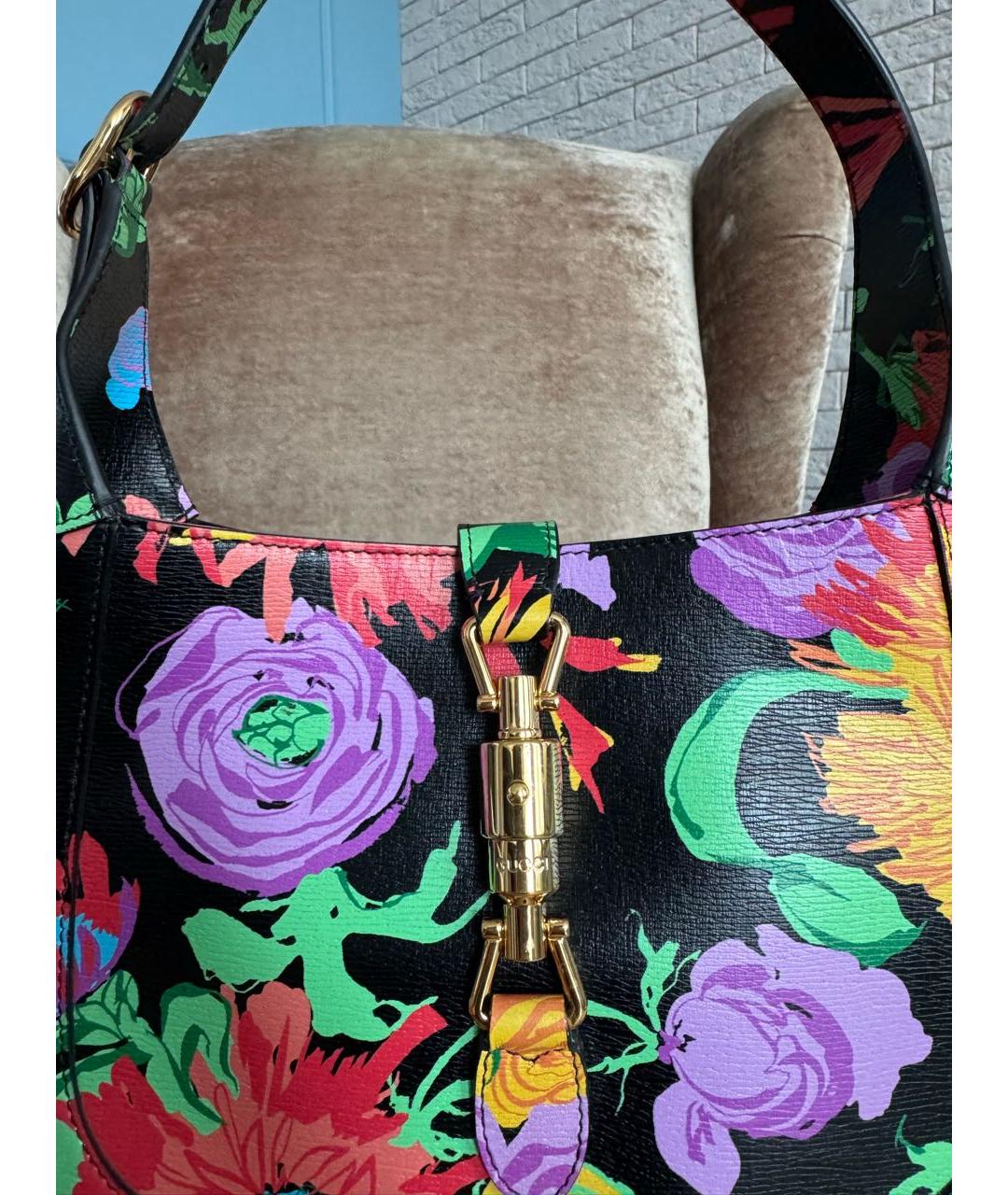 GUCCI Черная кожаная сумка через плечо, фото 4