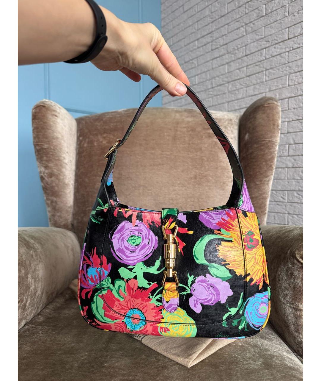 GUCCI Черная кожаная сумка через плечо, фото 2