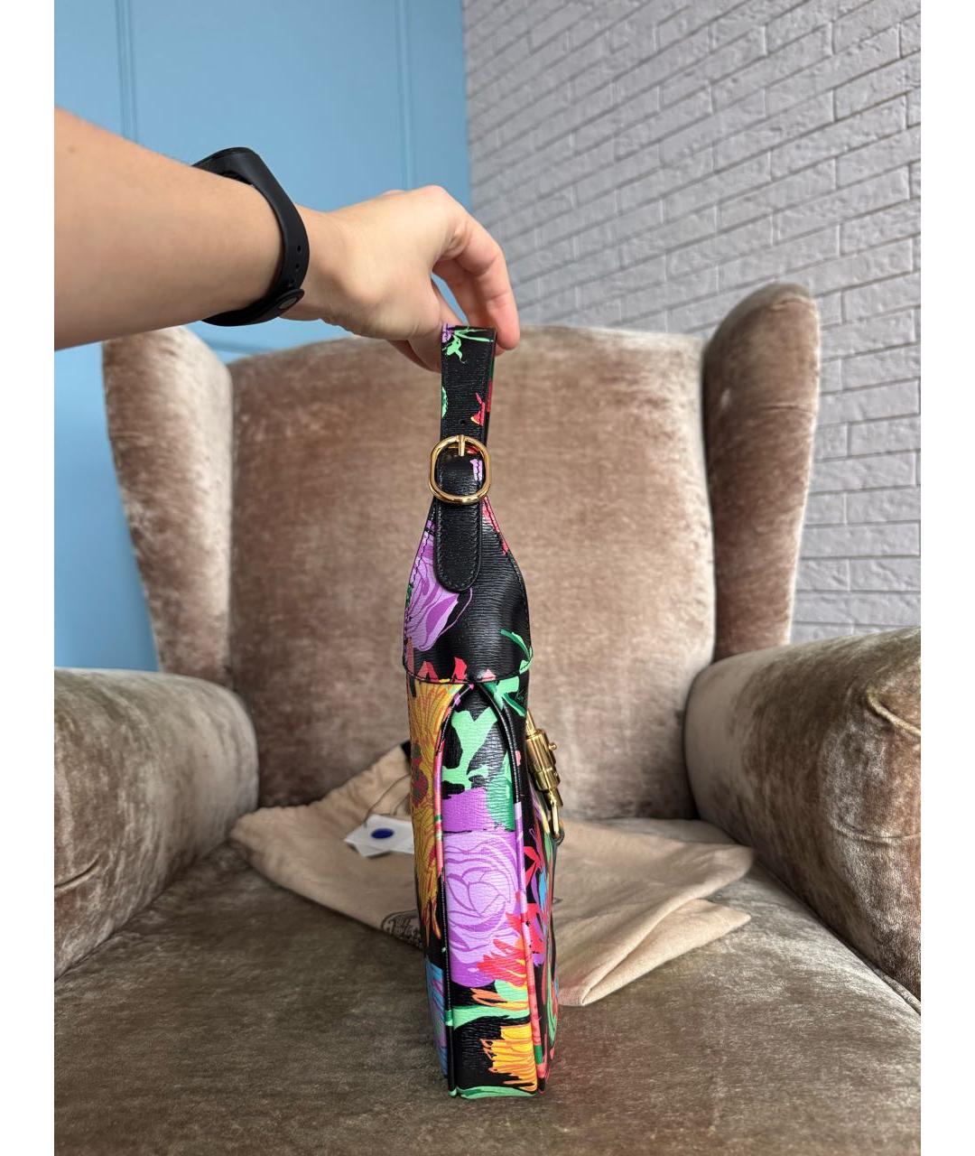 GUCCI Черная кожаная сумка через плечо, фото 6