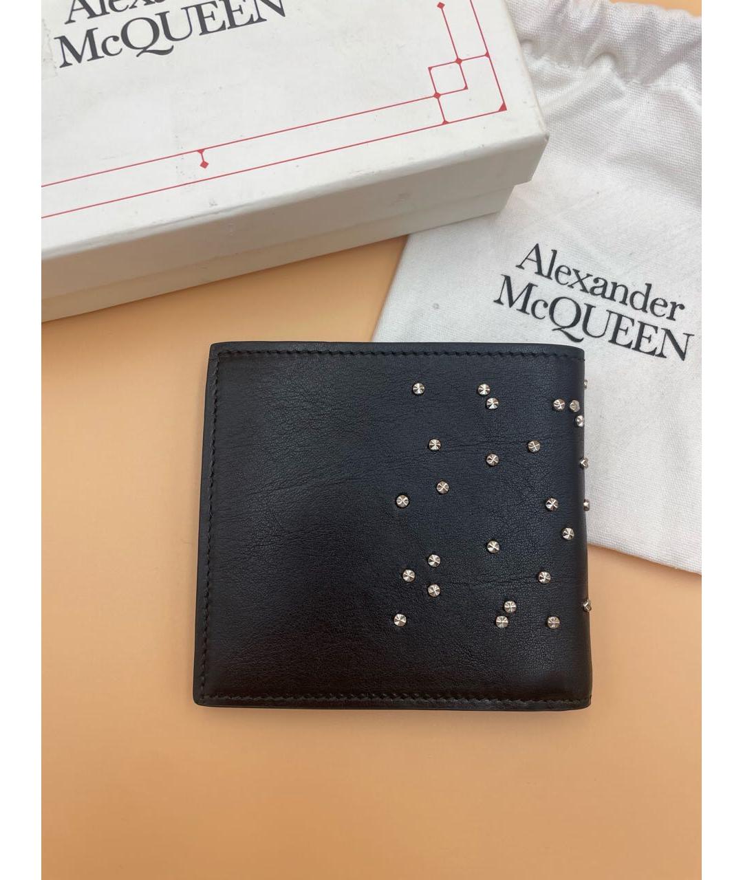 ALEXANDER MCQUEEN Черный кожаный кошелек, фото 2