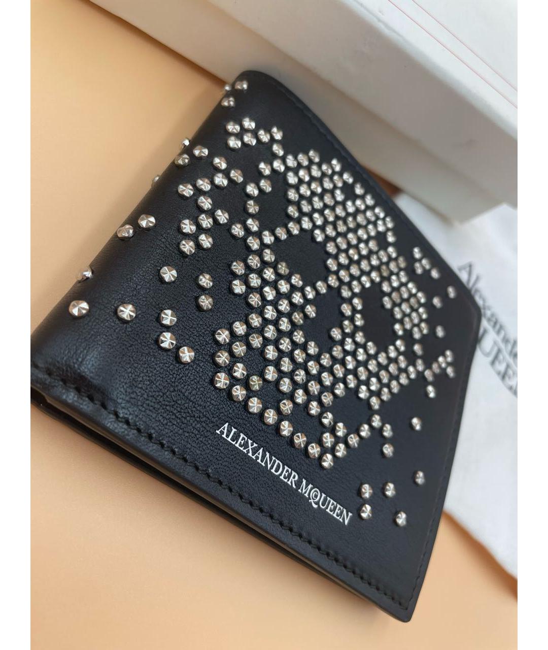 ALEXANDER MCQUEEN Черный кожаный кошелек, фото 3
