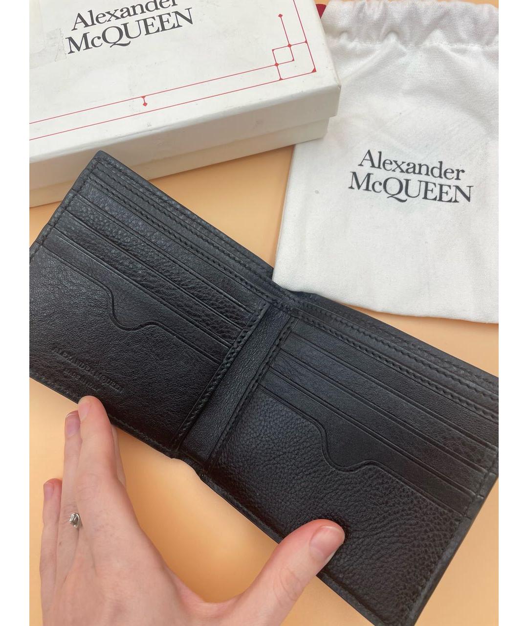 ALEXANDER MCQUEEN Черный кожаный кошелек, фото 5