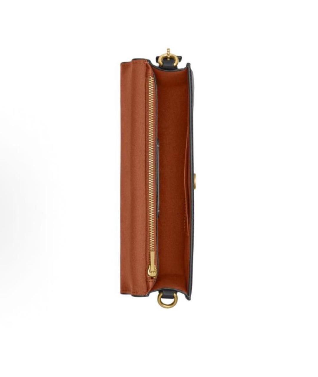 COACH Черная кожаная сумка через плечо, фото 4