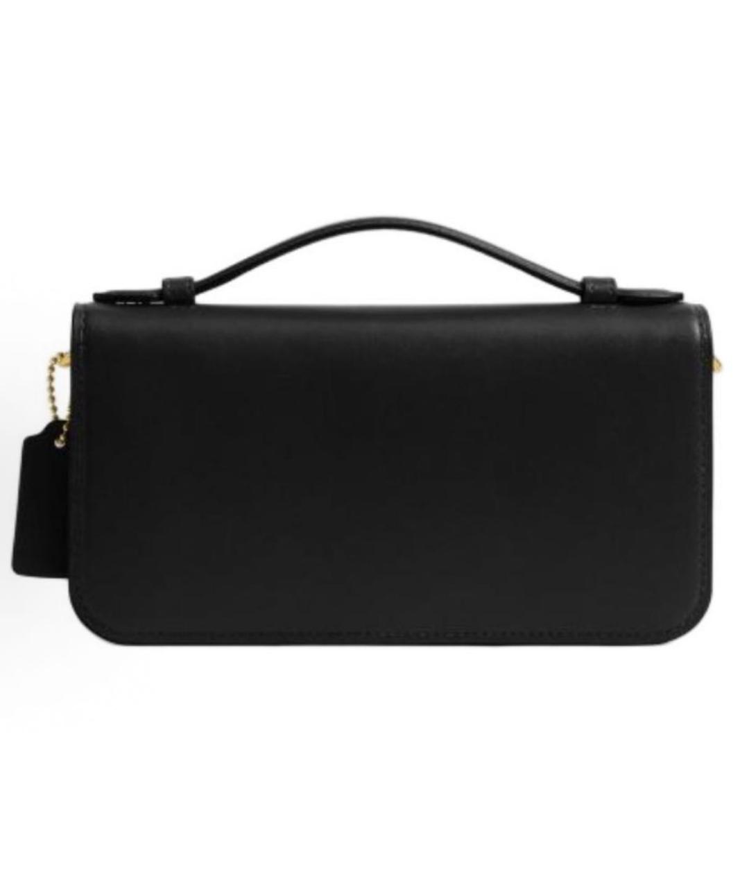 COACH Черная кожаная сумка через плечо, фото 3