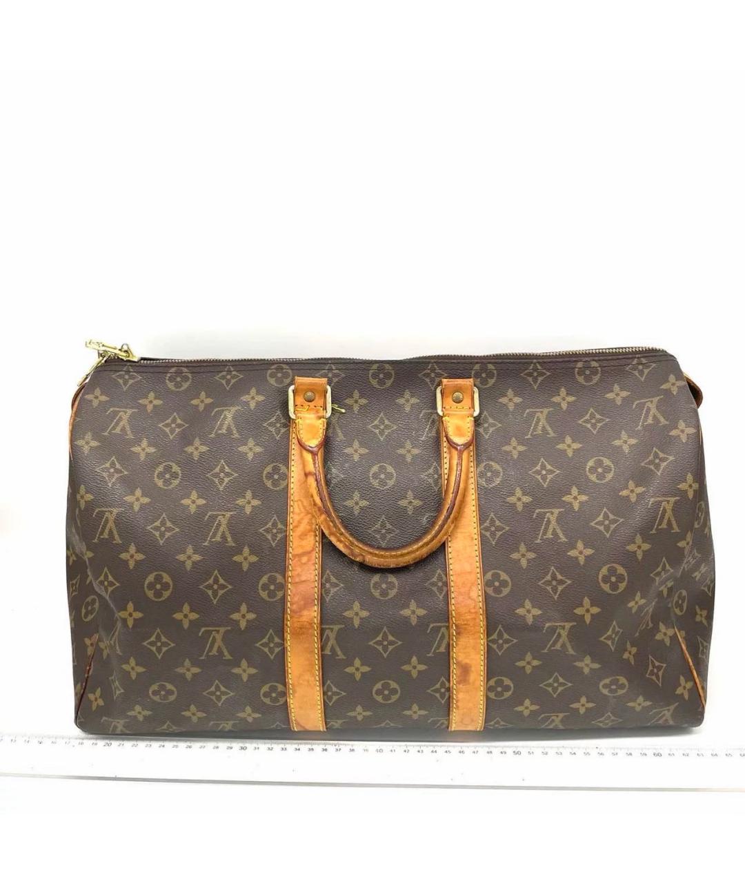 LOUIS VUITTON Коричневая кожаная дорожная/спортивная сумка, фото 3