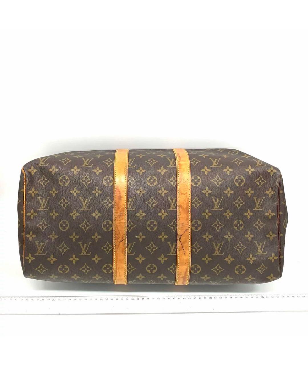 LOUIS VUITTON Коричневая кожаная дорожная/спортивная сумка, фото 5